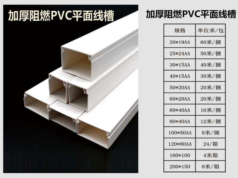 加厚阻燃pvc平面線槽